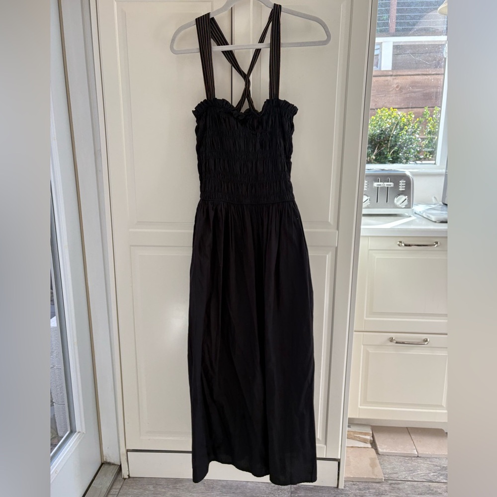 Black smocked dress by Zara
